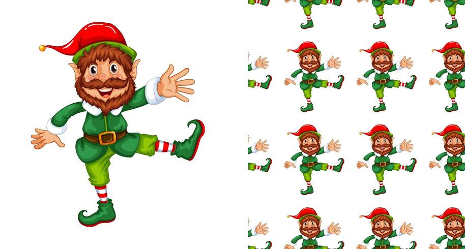 Seamless pattern with male elf vector