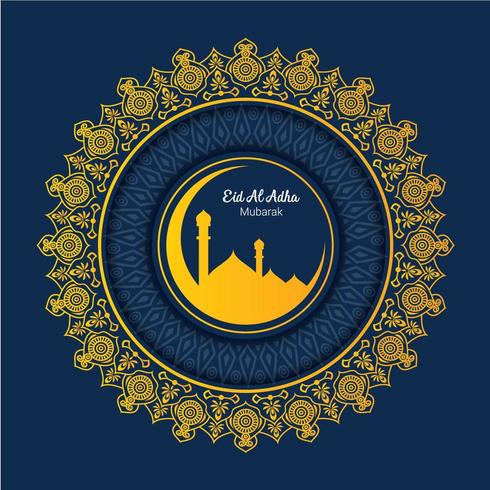 Islamic Pilgrimage for Eid-Al-Adha Greetings vector