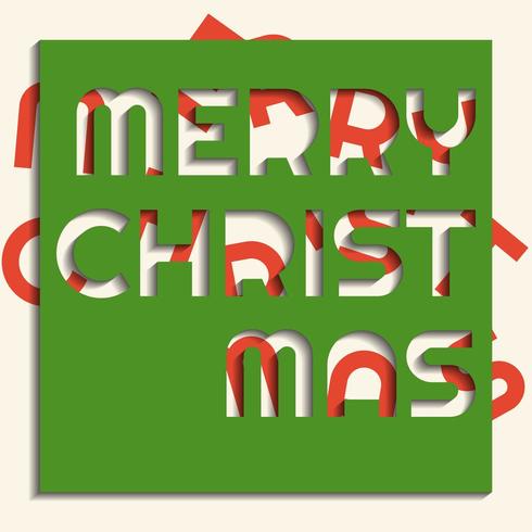 Merry christmas wording in paper cut style vector