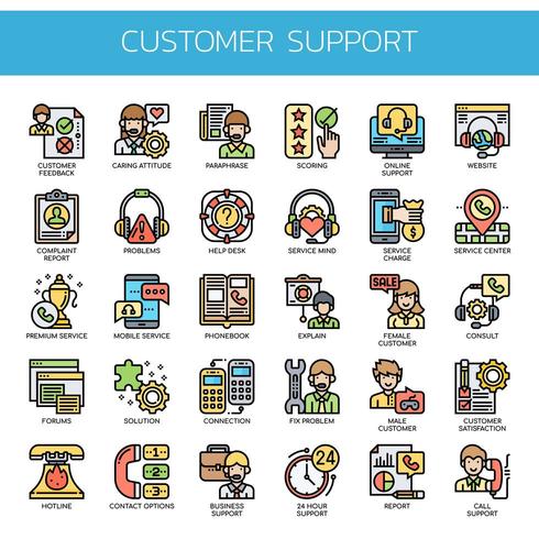 Customer Support Thin Line I   cons vector