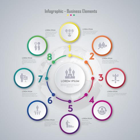 Diseño de elementos de infografía empresarial vector