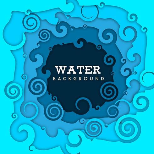 Fondo de agua natural con efecto de corte de papel vector