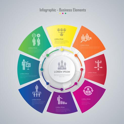 diseño de elemento de vector colorido negocio infografía