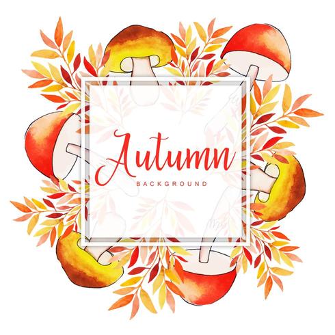 Beautiful Watercolor Autumn Leaves Frame vector
