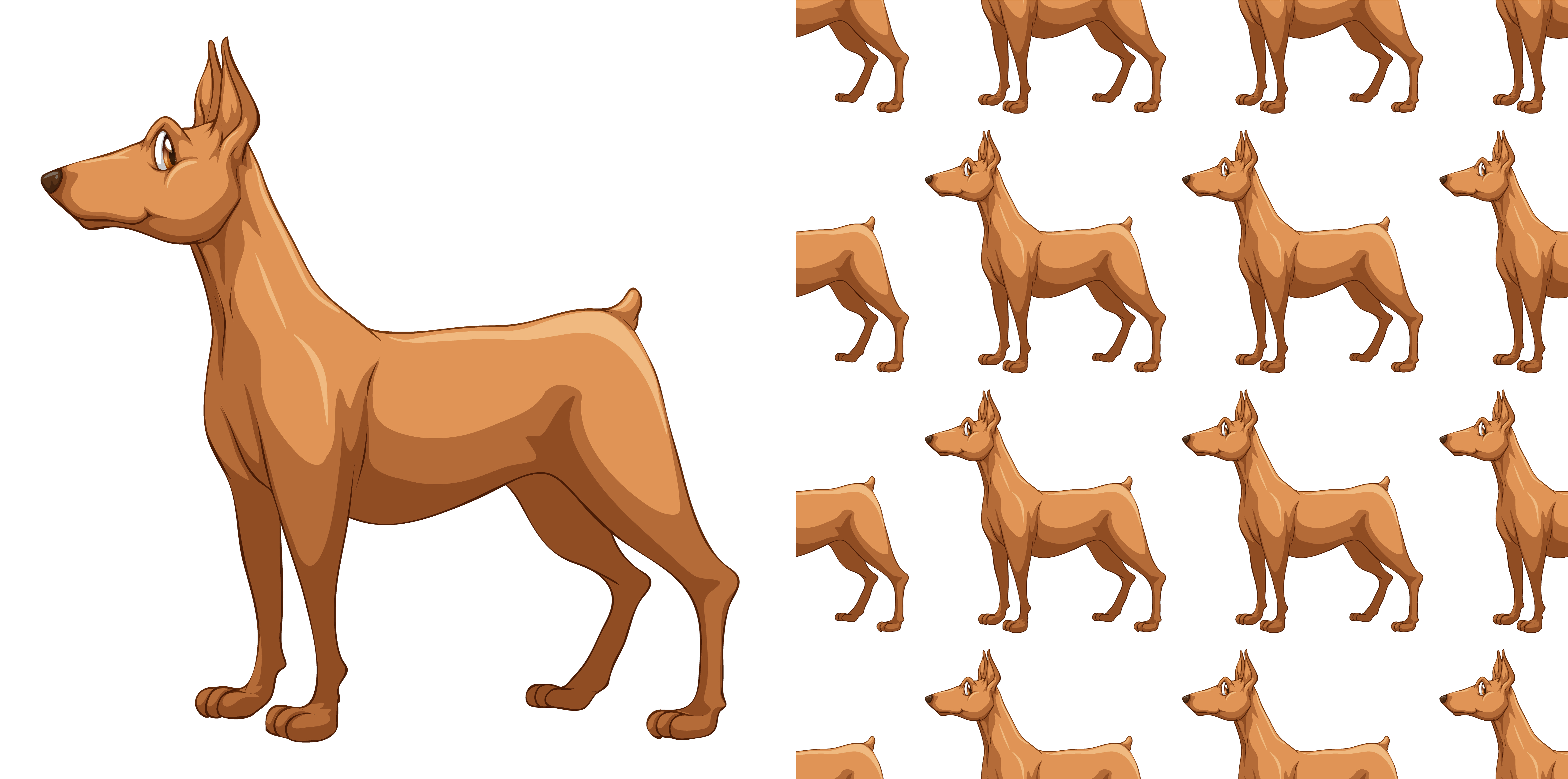 Seamless and isolated doberman dog pattern 685416 Vector Art at Vecteezy