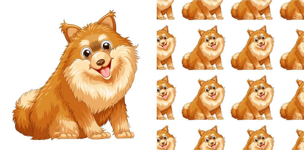 Dibujos animados de patrón de perro transparente y aislado vector