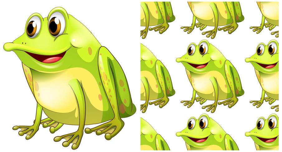 Seamless and isolated frog pattern vector