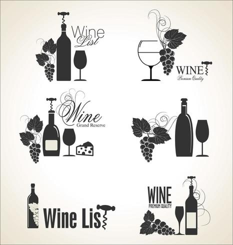 Elegant wine labels vector