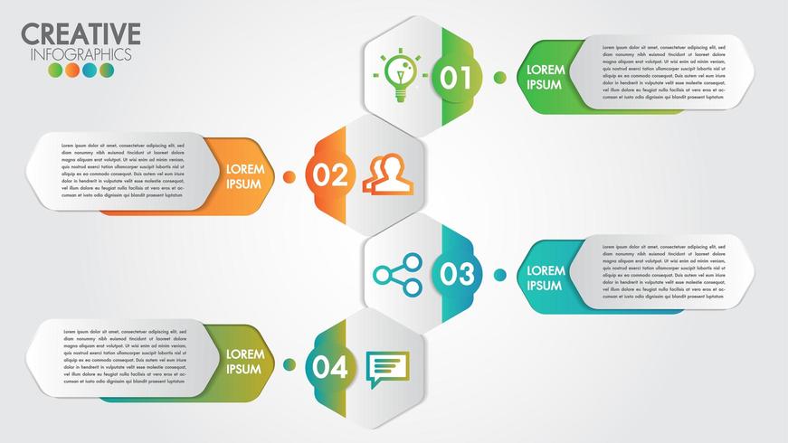 Infographic with modern design for business with 4 steps or options vector