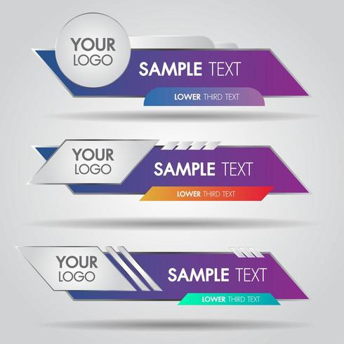 Business lower third white and colorful modern contemporary banner set vector