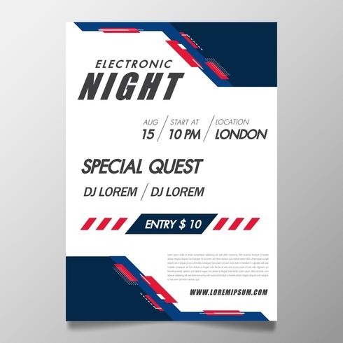 Music festival poster template night club party flyer with background vector