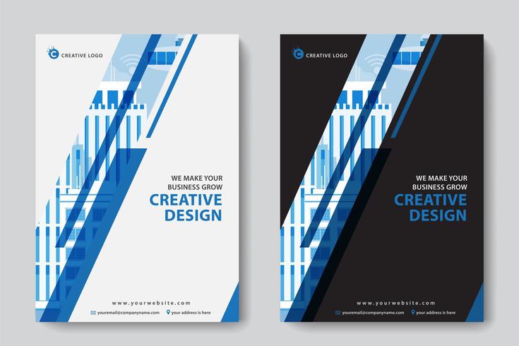 Blue Diagonal Cutout Corporate Business Template vector