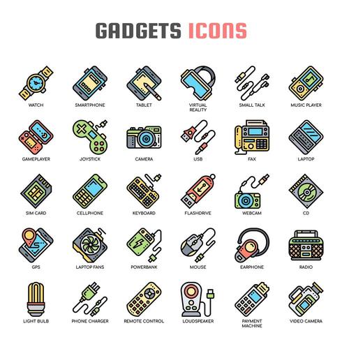 Iconos de línea fina de gadget vector