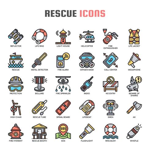 Rescate Thin LineIcons vector