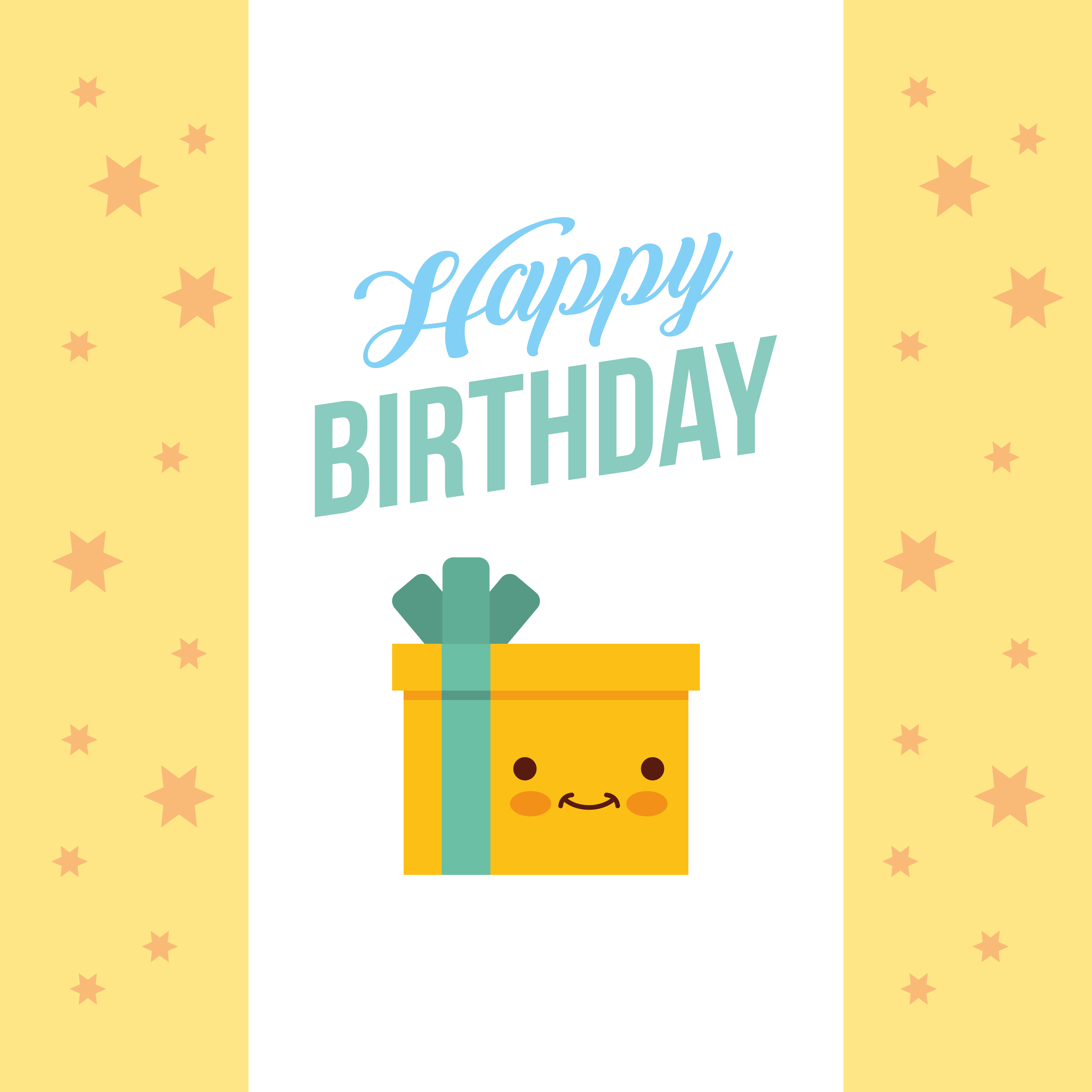 Download happy birthday card with kawaii gift - Download Free ...