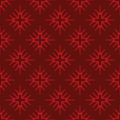 seamless pattern red geometric snow flake vector