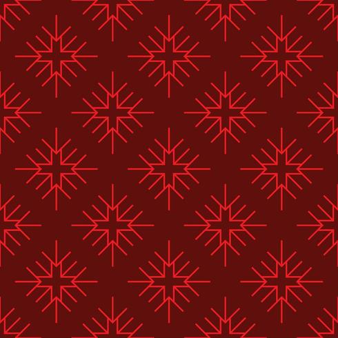 seamless pattern red geometric snow flake vector