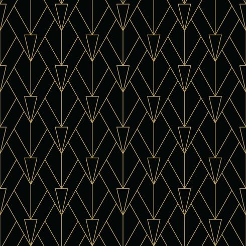 black and gold simple art deco pattern vector