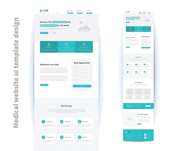 medical website ui template design vector