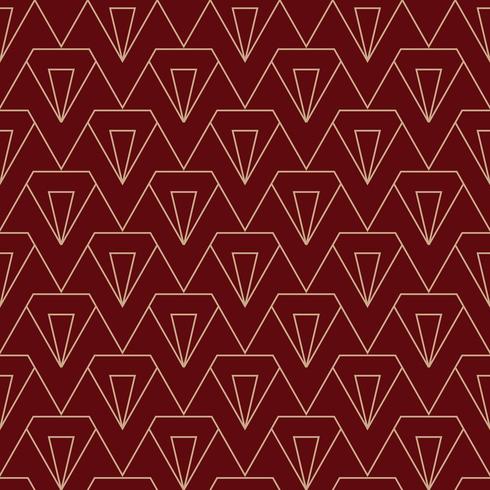 simple diamond art deco pattern in maroon and gold vector