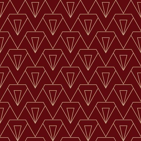 simple diamond art deco pattern in maroon and gold vector