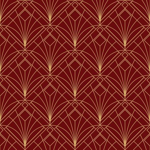 simple seamless art deco geometric red maroon pattern vector
