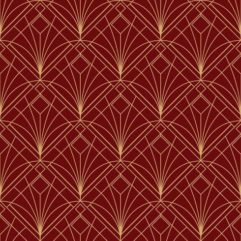 simple seamless art deco geometric red maroon pattern vector