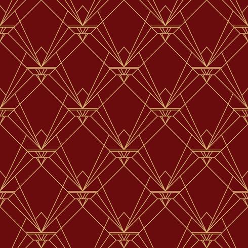 Simple elegant art deco seamless pattern red maroon pattern vector