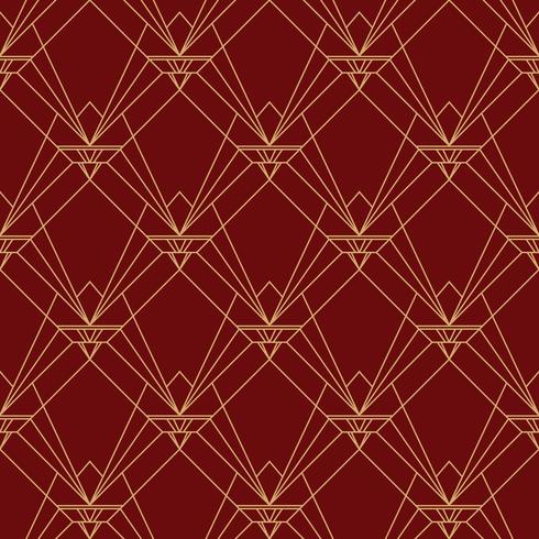 Simple elegant art deco seamless pattern red maroon pattern vector