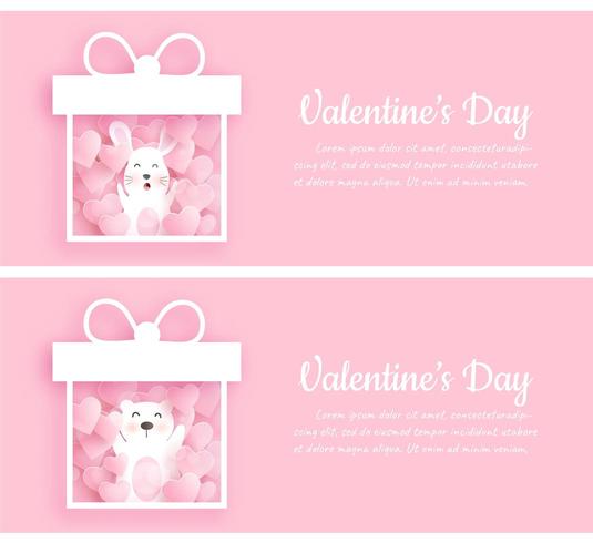 Conjunto de banners de San Valentín. vector