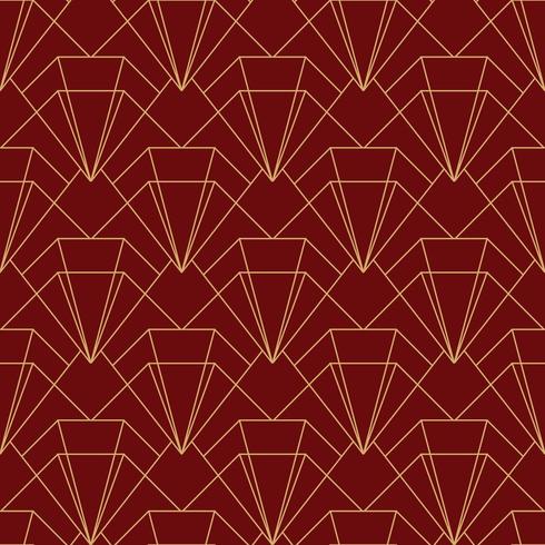 simple seamless art deco geometric red maroon pattern vector