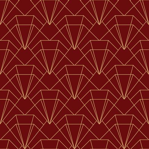 patrón de granate rojo geométrico art deco sin costura simple vector