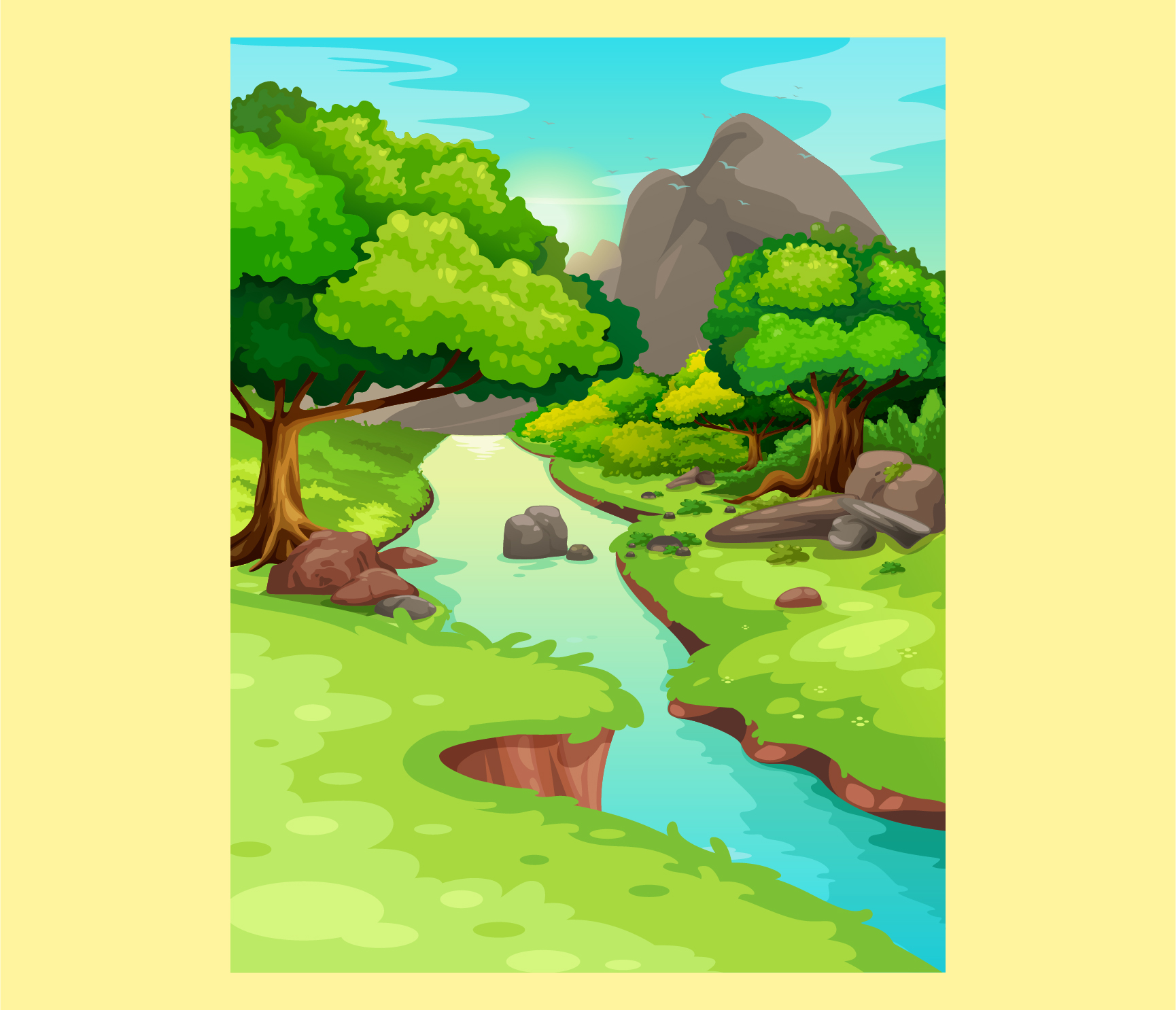 Beautiful Forest And River Download Free Vectors Clipart Graphics
