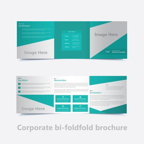 corporate Square bi fold brochure template design vector