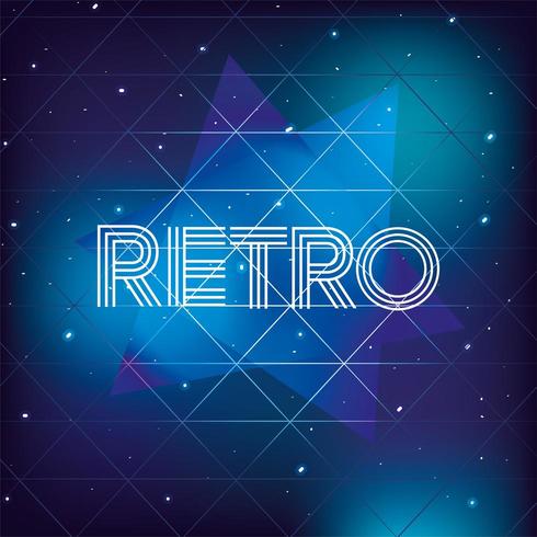 80s retro gráfico con fondo de estilo neón vector