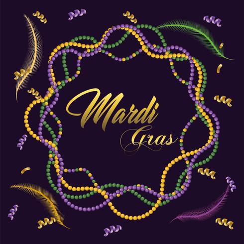 decoración de collar para celebración de mardi gras vector