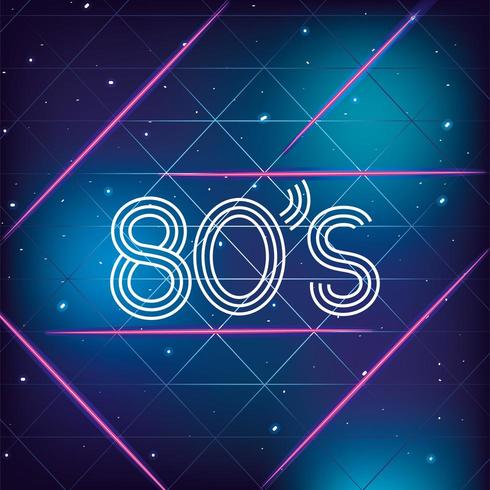 Fondo gráfico geométrico retro de los años 80 vector