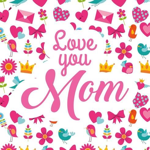 mothers day card vector