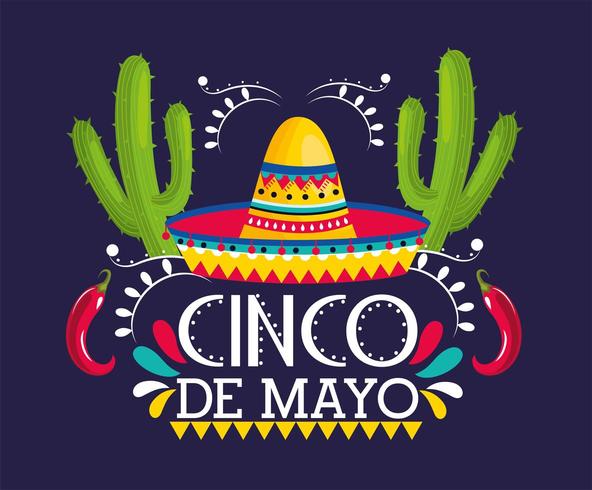 Tarjeta de felicitación del Cinco de Mayo vector