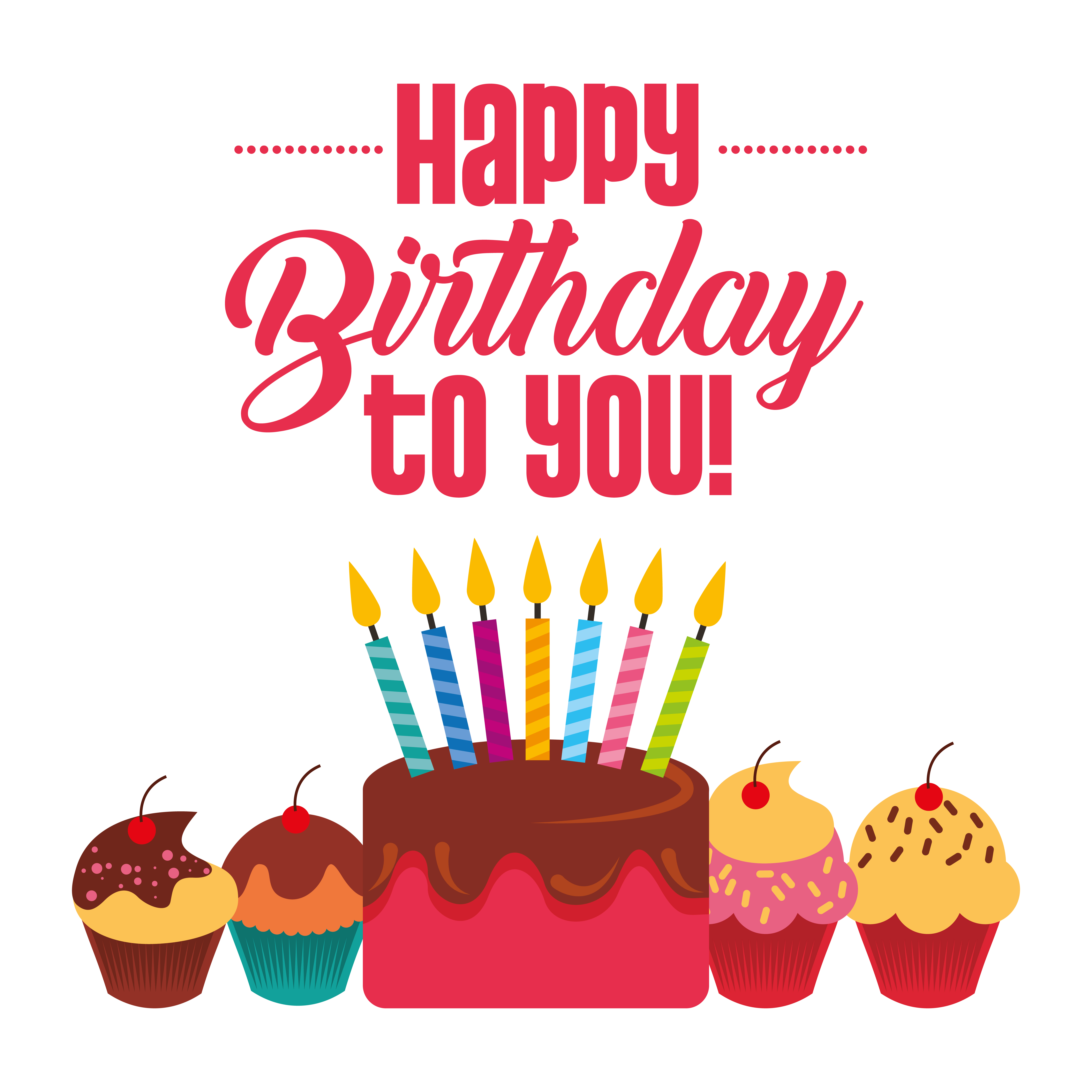 Download happy birthday to you card with cake with candles and ...