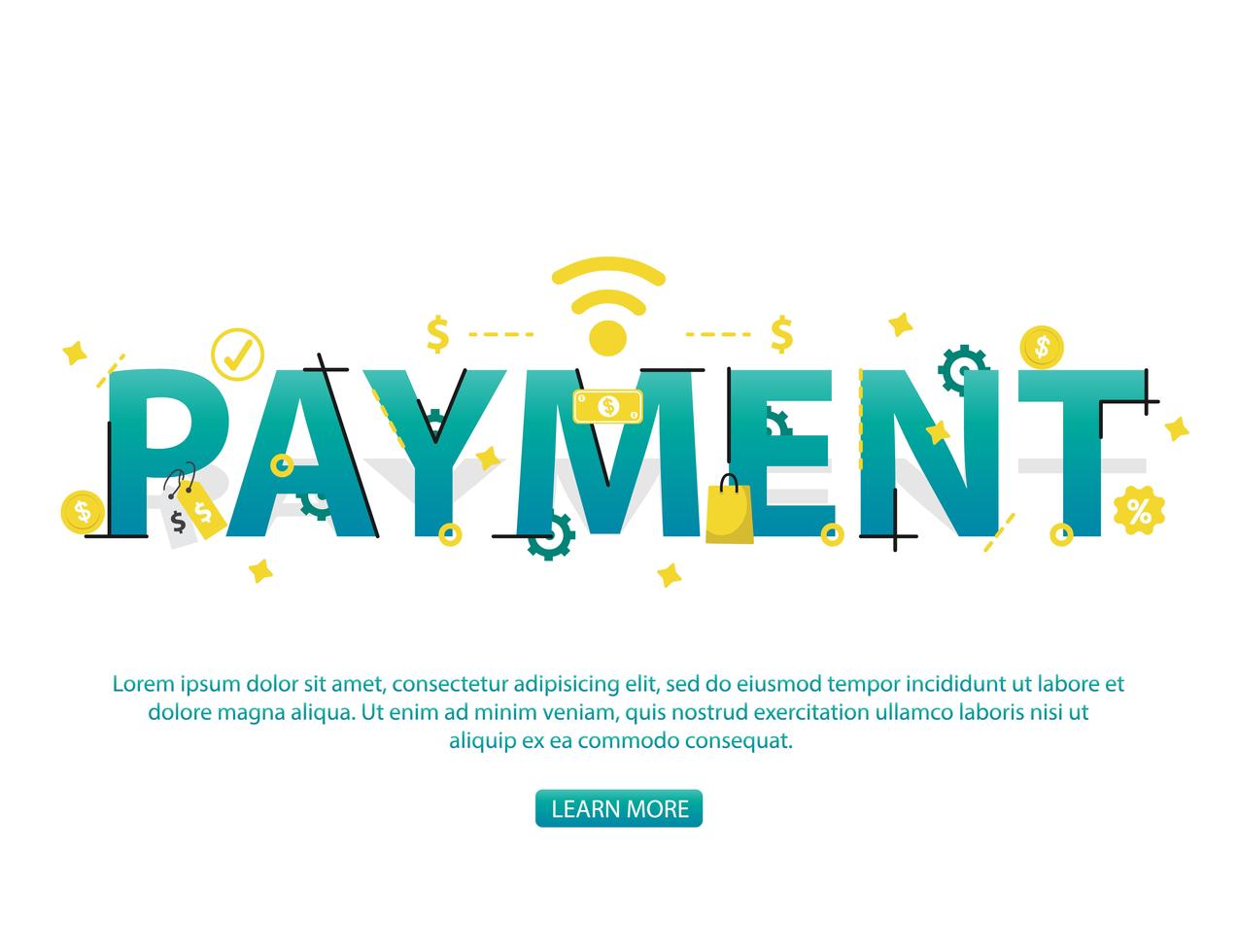 Contactless payment concept with Payment text and icons vector