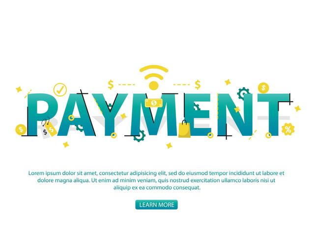 Contactless payment concept with Payment text and icons vector