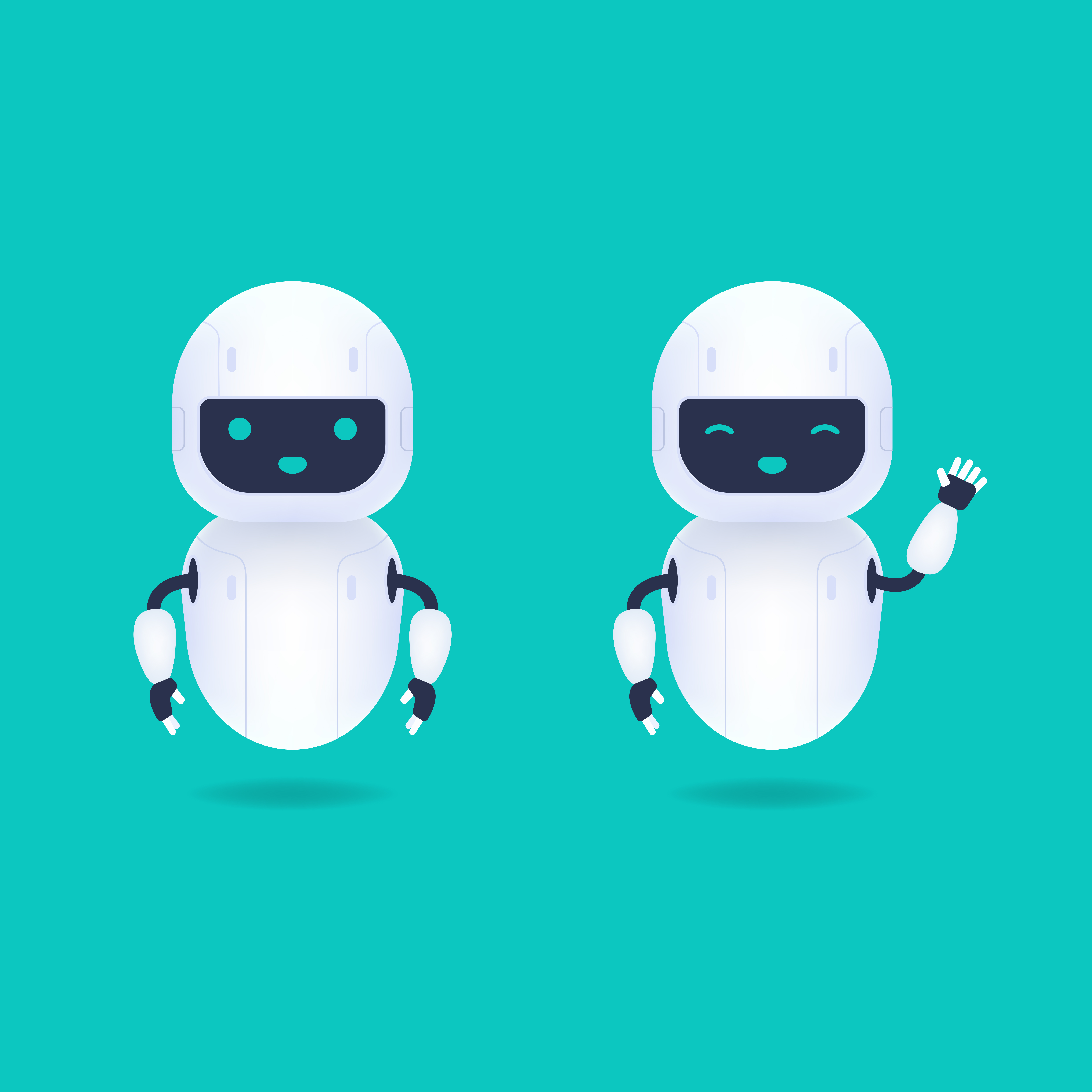 White friendly android robot characters 685991 - Download Free Vectors