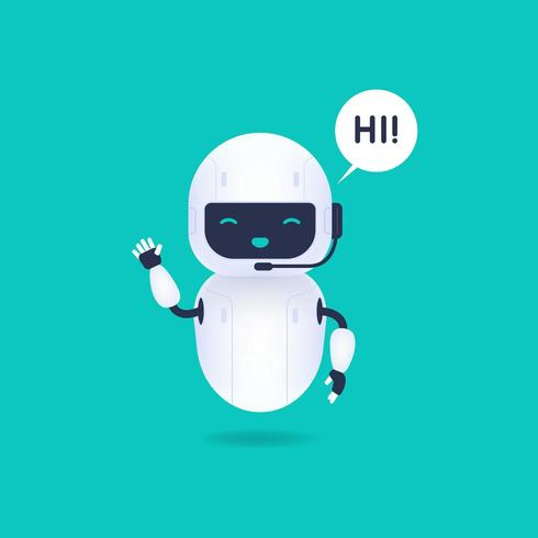 White friendly android robot  vector