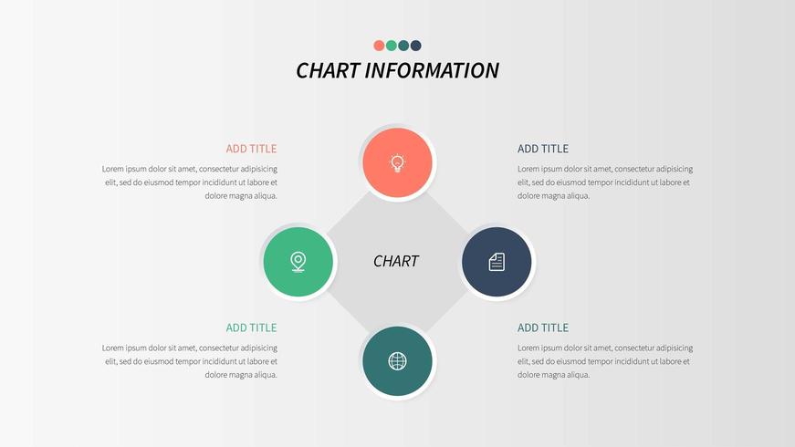 Business cycle infographic with 4 steps in diamond shape vector