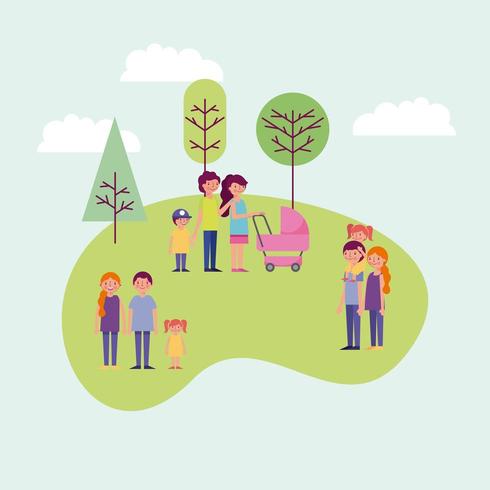 people activity park vector