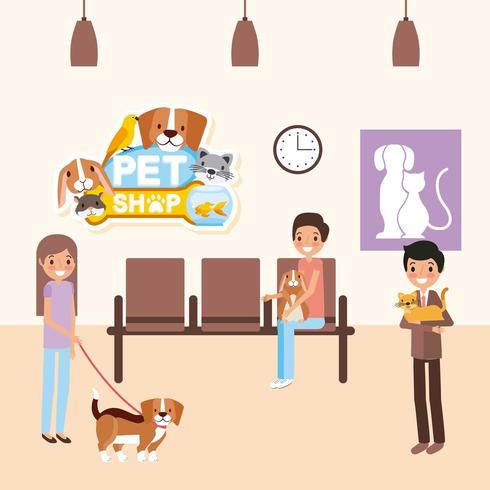 Veterinarian Office with Pets vector