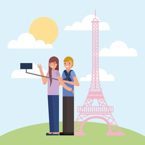 Couple Traveling Card vector