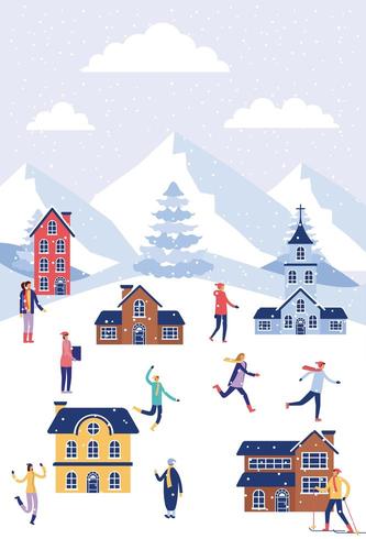 winter vacations christmas vector