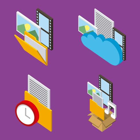 people cloud computing storage vector